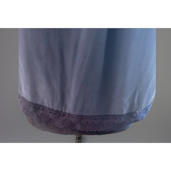 ECRU Silk Off The Shoulder Blouse Crochet Lace Hem Lined Dark Blue Sz XS Luxury - Picture 5 of 10